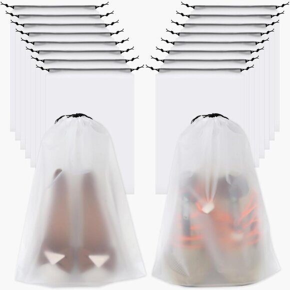 18 Pack Shoe Bags - 11.8in x 15.7in, Storage Bags for Packing, Travel Essentials